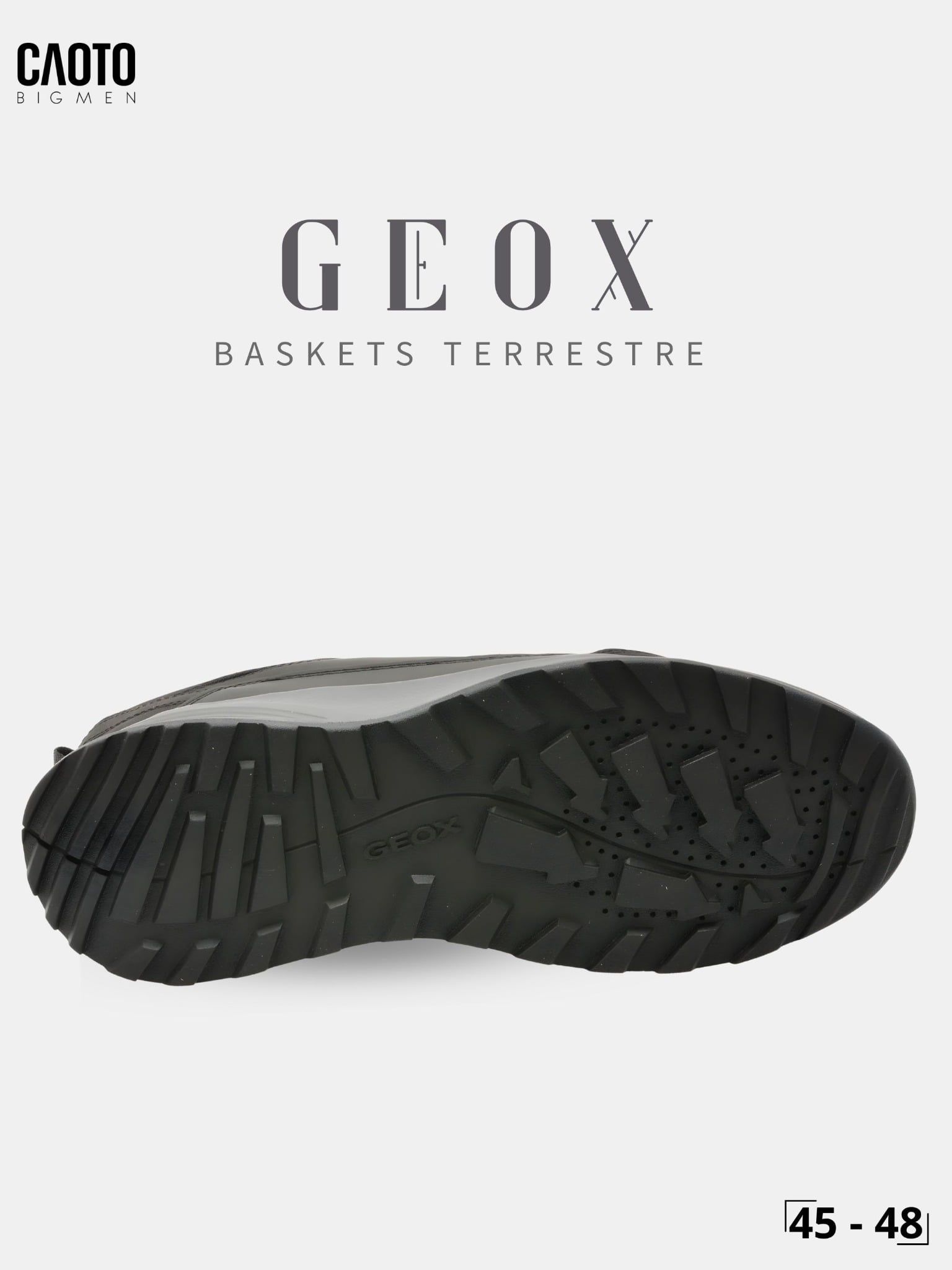  Giày Sneakers Nam Big Size Baskets - Terrestre Geox Dark Grey Thoáng Khí Size 45 - 48 