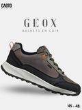  Giày Sneakers Nam Big Size Baskets - En Cuir Geox Taupe Thoáng Khí Size 45 - 48 