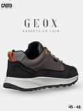  Giày Sneakers Nam Big Size Baskets - En Cuir Geox Taupe Thoáng Khí Size 45 - 48 