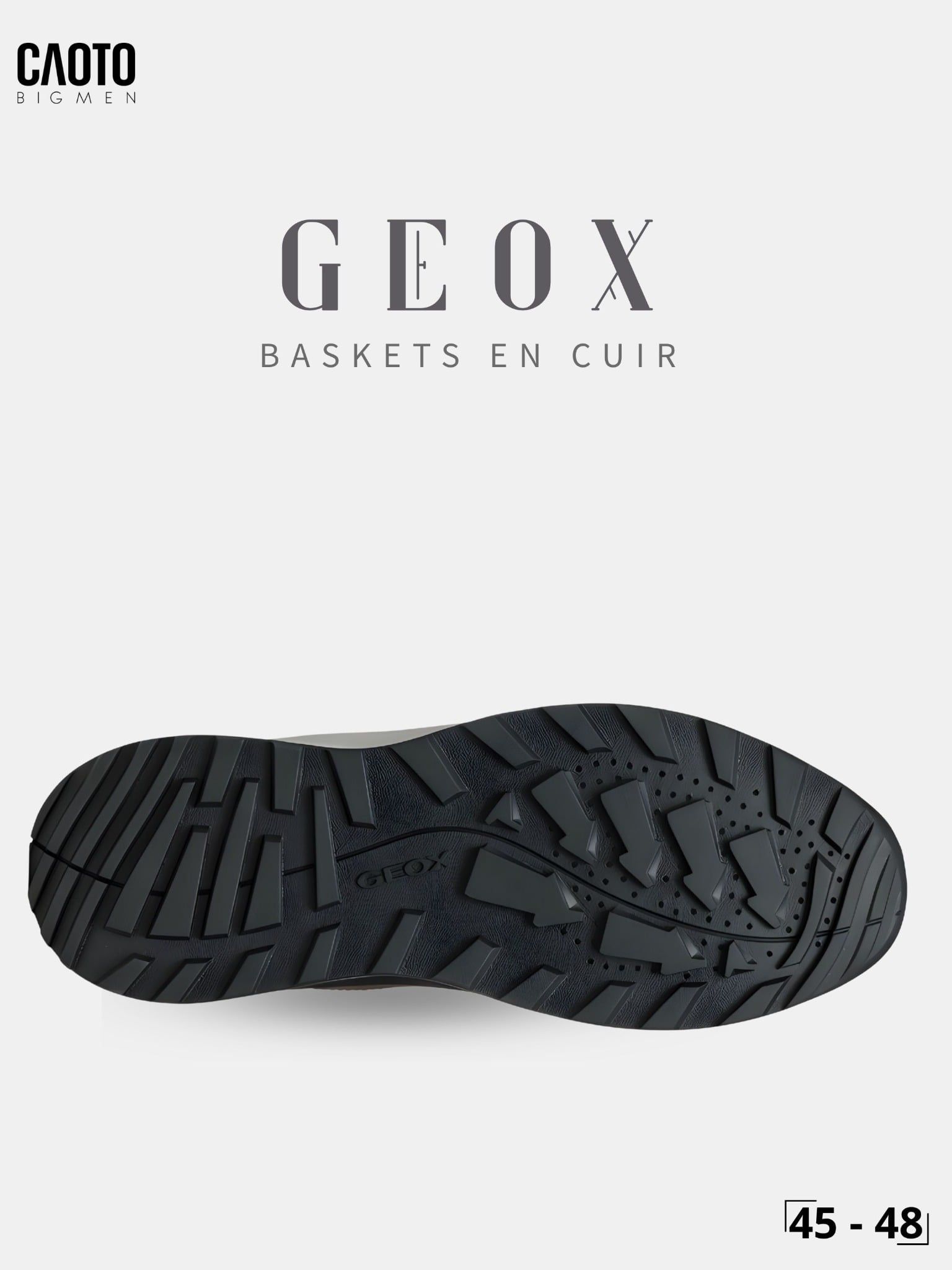 Giày Sneakers Nam Big Size Baskets - En Cuir Geox Taupe Thoáng Khí Size 45 - 48 