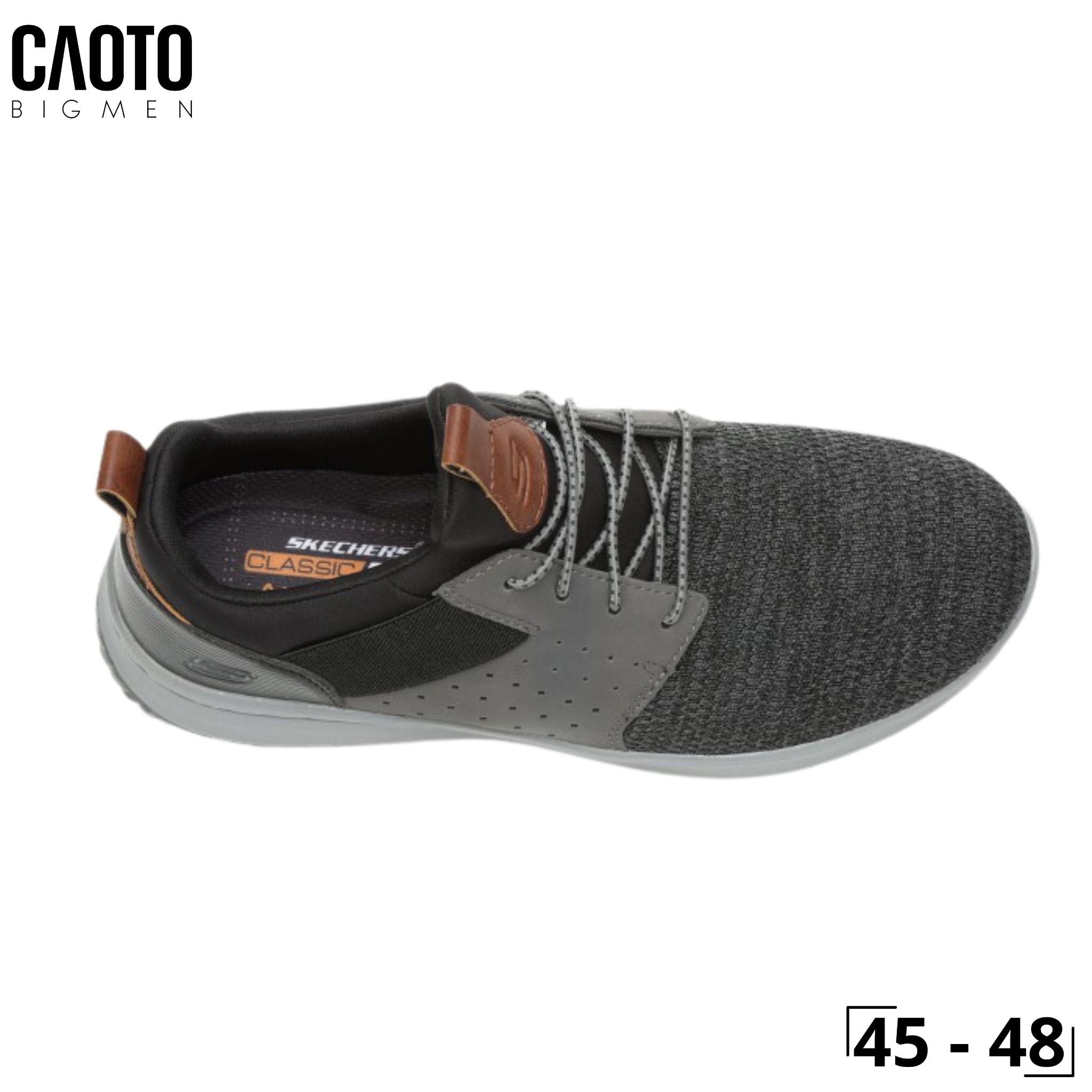  Giày Sneakers Nam Big Size Delson Camben – Skechers Xám Canvas Casual Size 45–50 