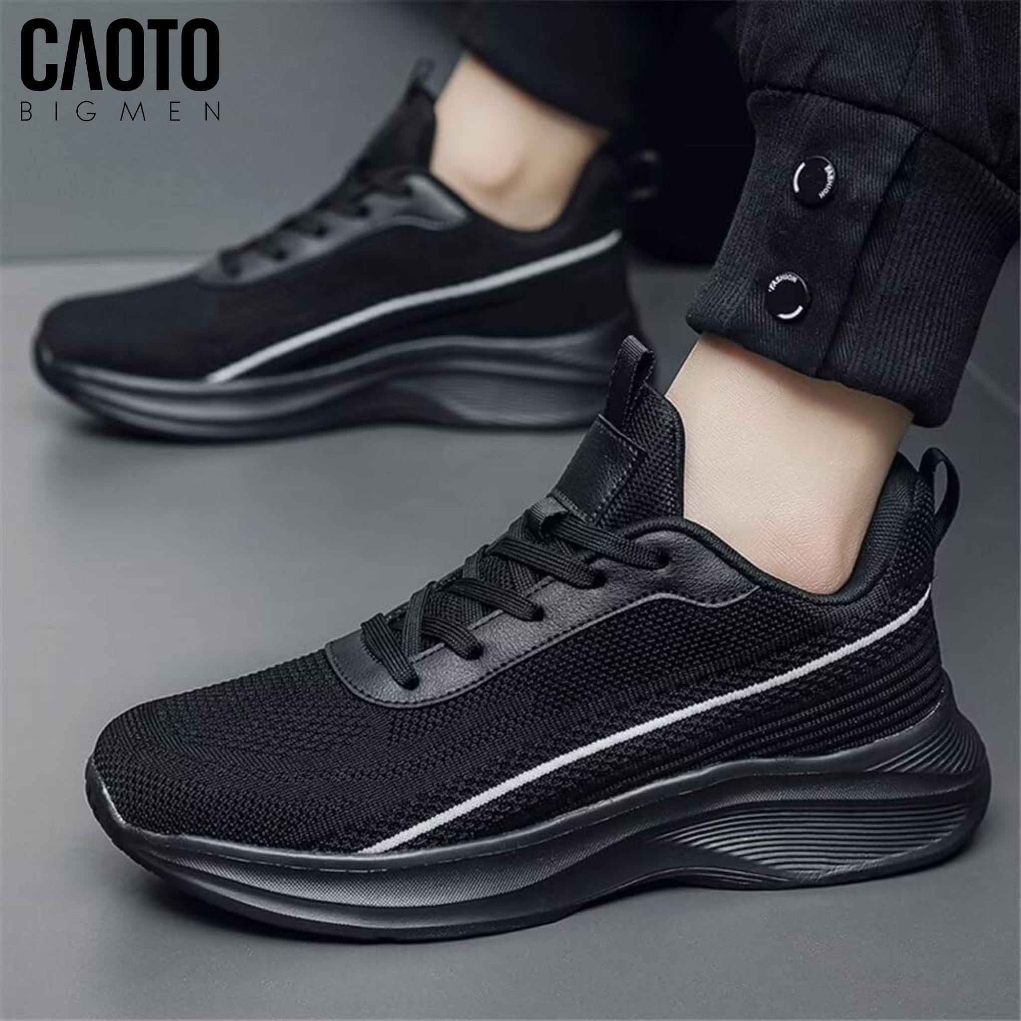  Giày Sneaker Nam Big Size Monarch Black Đệm Chắc Chắn Ổn Định Size 45-50 