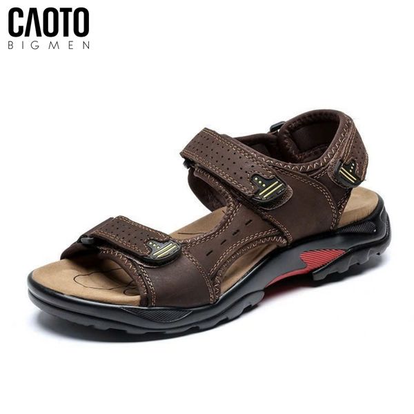  Sandal Nam Big Size GoWalk Nâu Đậm Quai dán bền chắc Size 45–50 