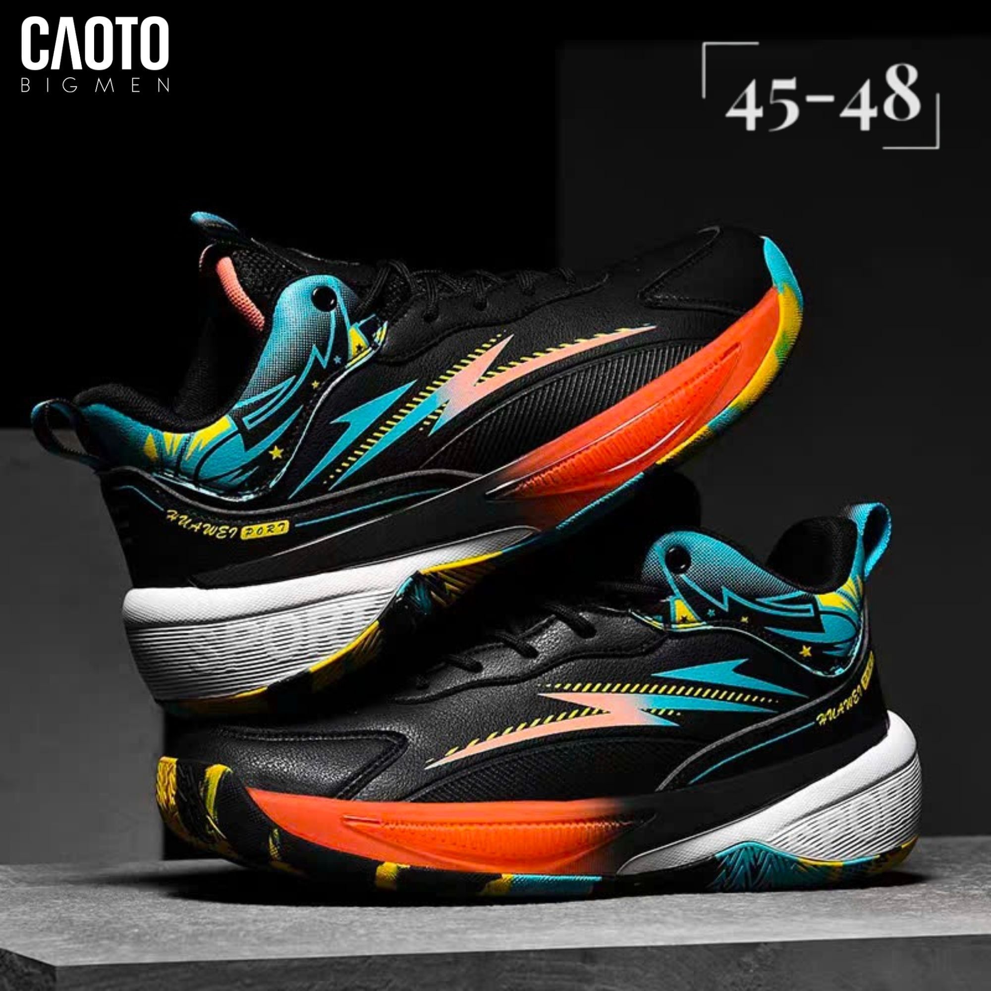 Giày Bóng Rổ Nam Big Size Anta Orange Black Nâng Đỡ Gót & Mũi Chân Size 45–48 