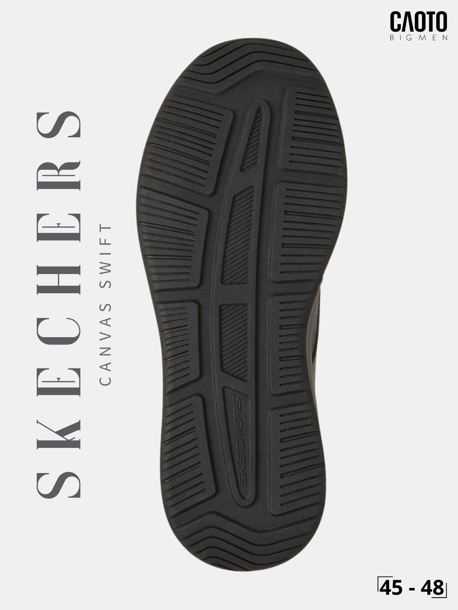  Giày Sneaker Nam Big Size Skechers Canvas Swift Fit Low Black Êm Chân Size 45 - 48 