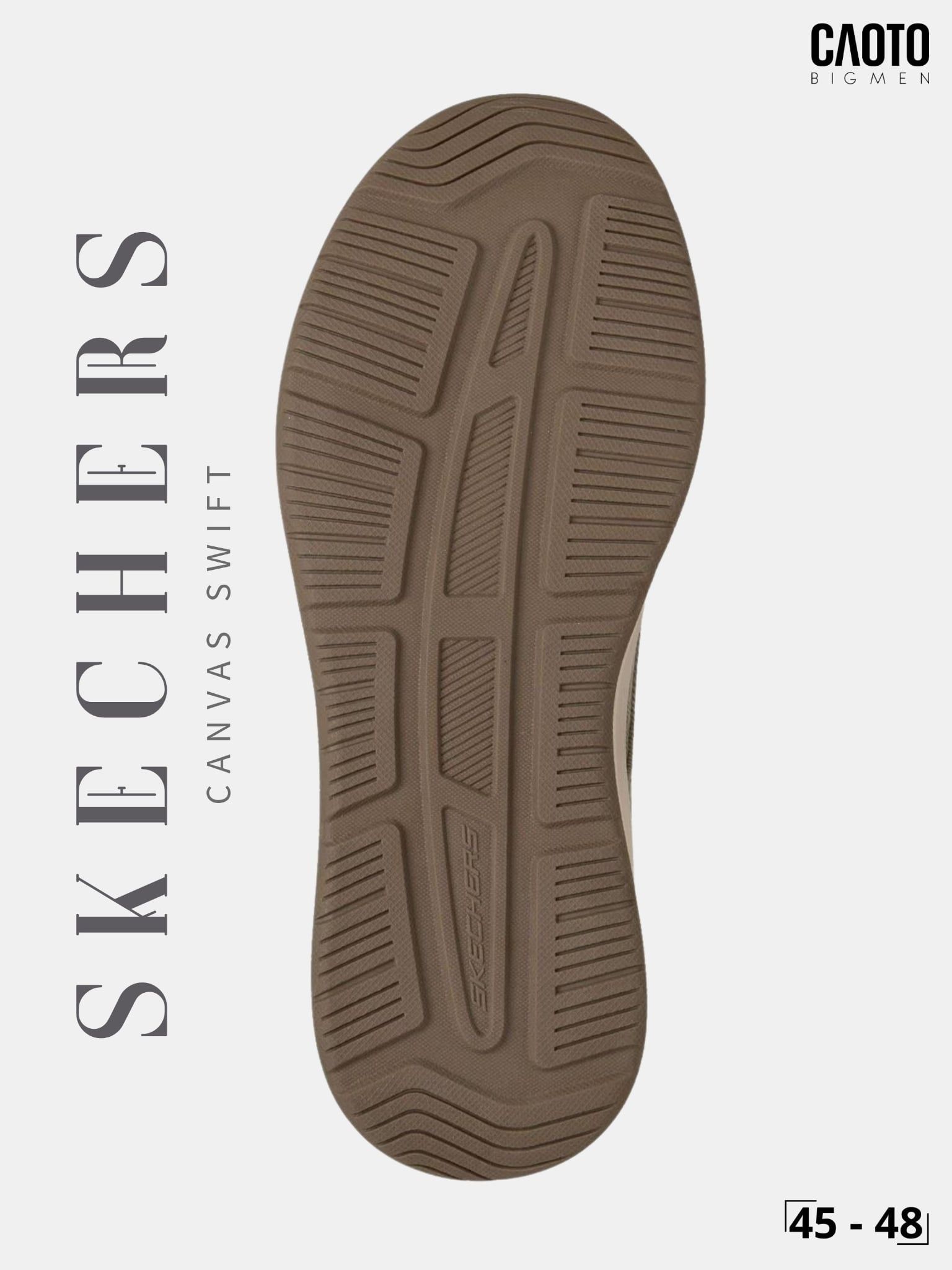  Giày Sneaker Nam Big Size Skechers Canvas Swift Fit Low Taupe Nâu Xám Êm Chân Size 45 - 48 
