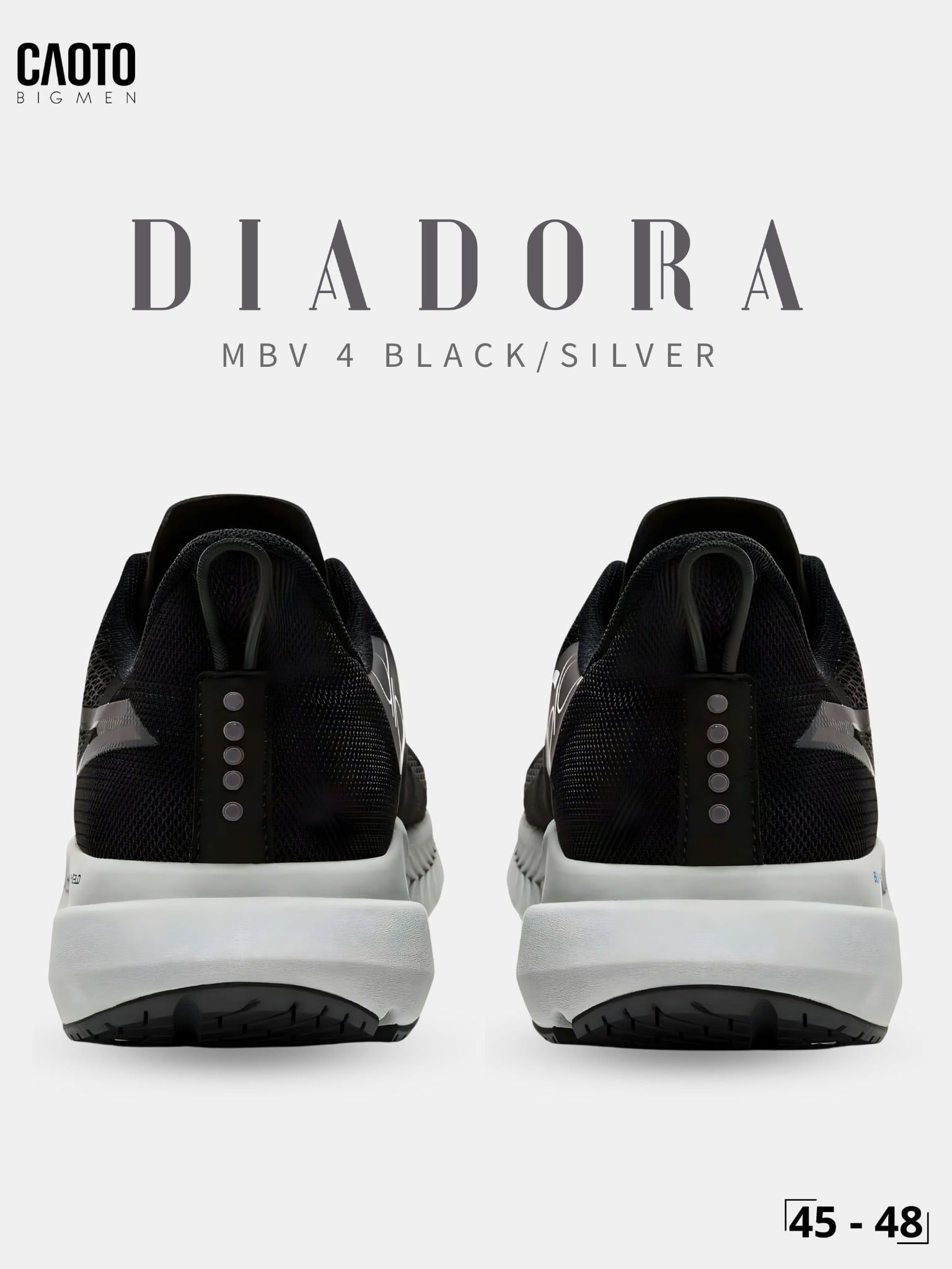  Giày Chạy Bộ Nam Big Size Diadora Mythos Blushield Volo 4 Black/silver Nhẹ, Bền Size 45 - 48 