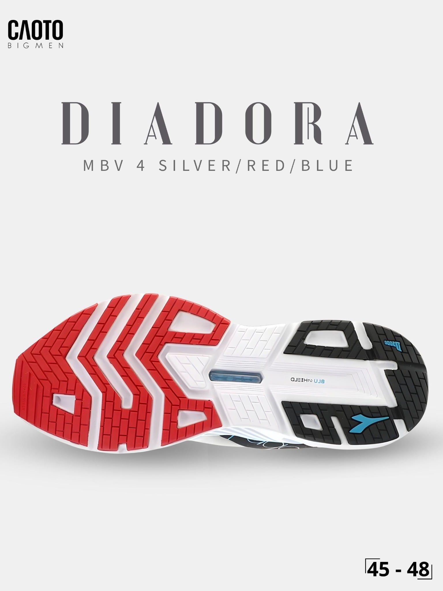  Giày Chạy Bộ Nam Big Size Diadora Mythos Blushield Volo 4 Silver/Red/Blue Nhẹ, Bền Size 45 - 48 
