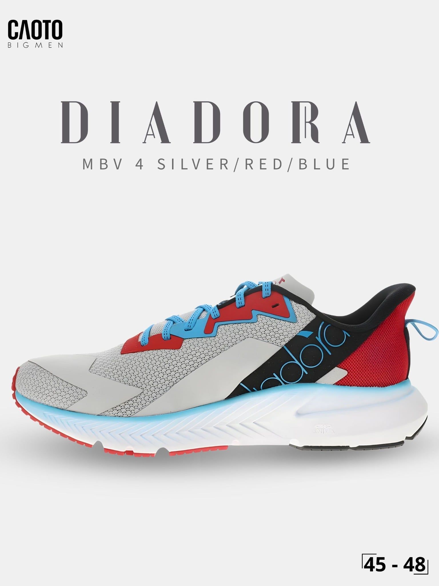  Giày Chạy Bộ Nam Big Size Diadora Mythos Blushield Volo 4 Silver/Red/Blue Nhẹ, Bền Size 45 - 48 