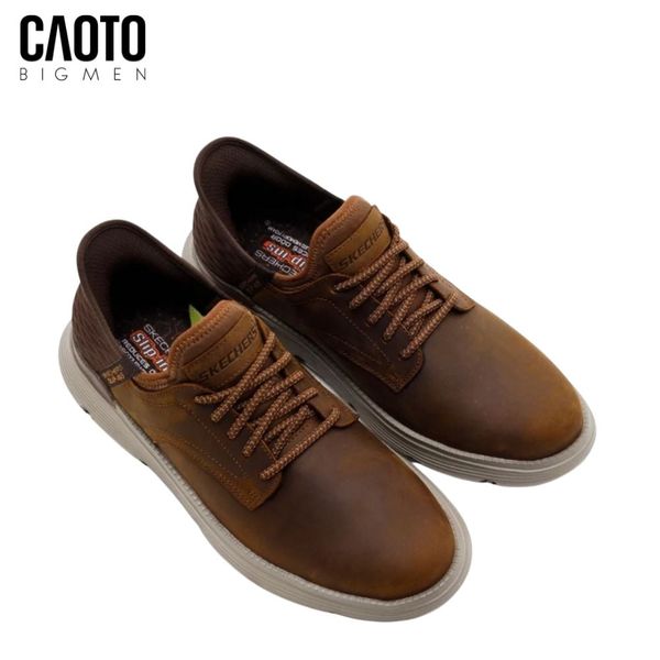  Giày Thể Thao Nam Big Size Garza Gervin – Skechers Nâu Da Bò Slip-ins Dễ Mang Size 45–50 