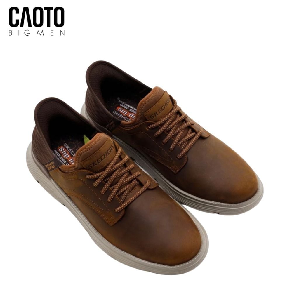  Giày Thể Thao Nam Big Size Garza Gervin – Skechers Nâu Da Bò Slip-ins Dễ Mang Size 45–50 