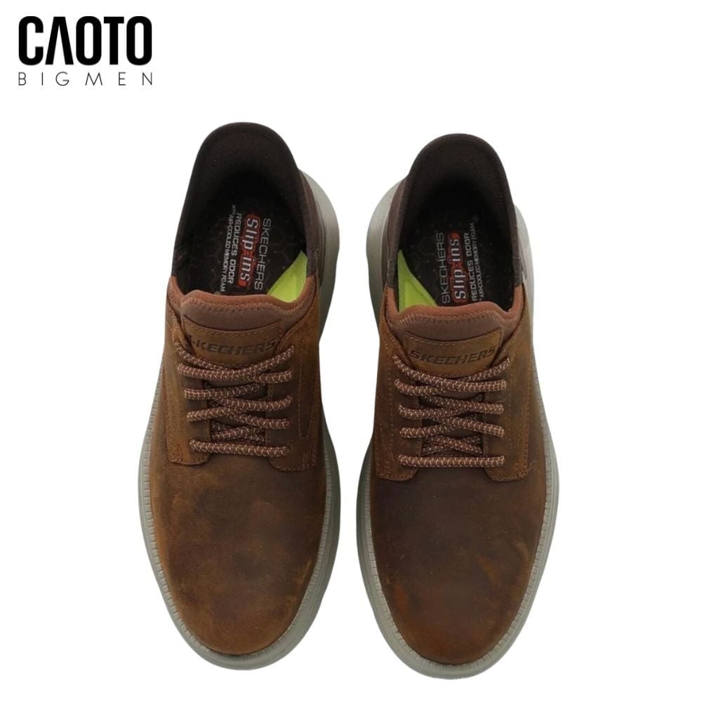  Giày Thể Thao Nam Big Size Garza Gervin – Skechers Nâu Da Bò Slip-ins Dễ Mang Size 45–50 