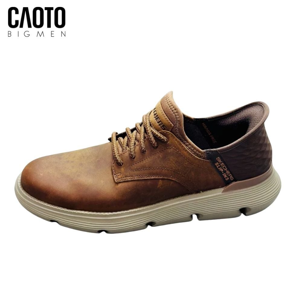  Giày Thể Thao Nam Big Size Garza Gervin – Skechers Nâu Da Bò Slip-ins Dễ Mang Size 45–50 