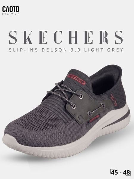 giày sneaker nam big size Skecher Delson 3.0 xám đậm giày nam size 45 46 47 48 50