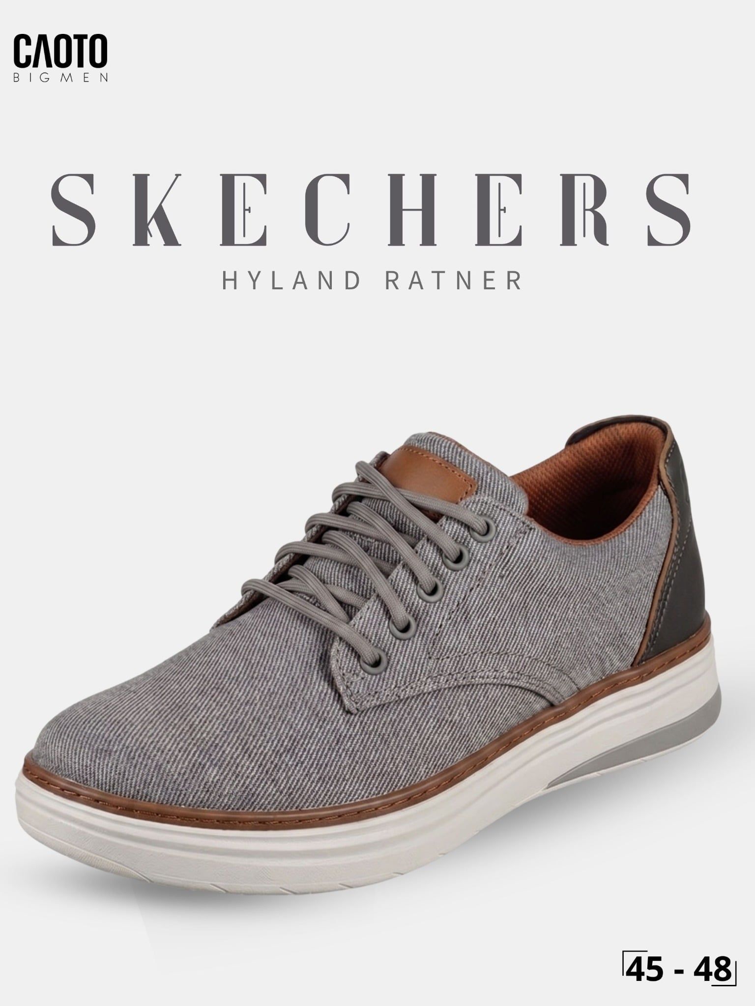  Giày Sneakers Nam Big Size Hyland Ratner – Skechers Taupe Canvas Casual Size 45–50 