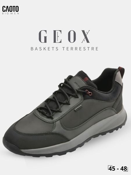  Giày Sneakers Nam Big Size Baskets - Terrestre Geox Dark Grey Thoáng Khí Size 45 - 48 