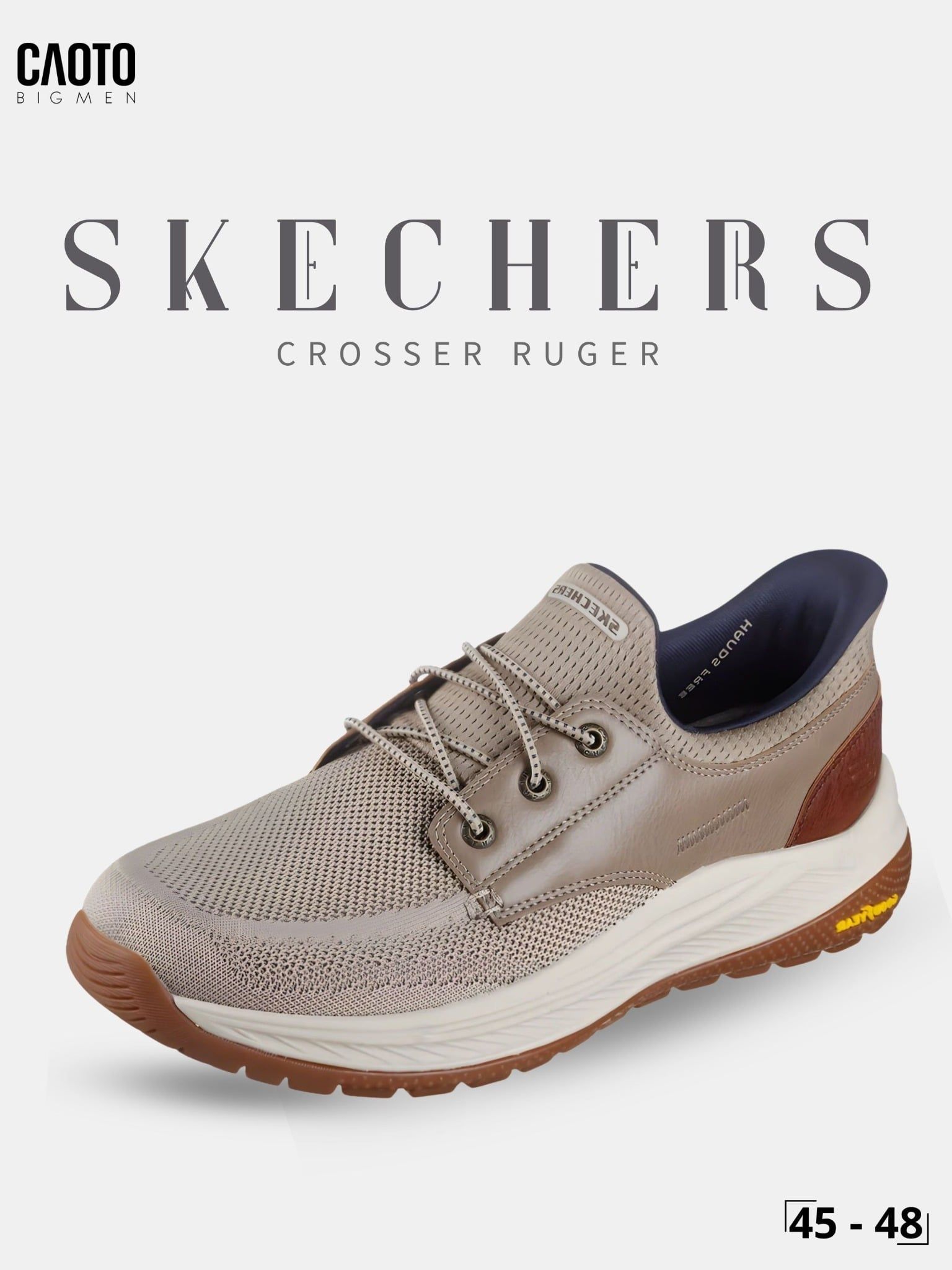  Giày Sneakers Nam Big Size Meroe Alden – Skechers Taupe Canvas Casual Size 45–50 