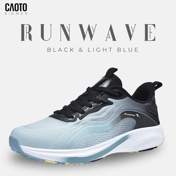  Giày Chạy Bộ Run Wave Black & Light Blue Big Size 