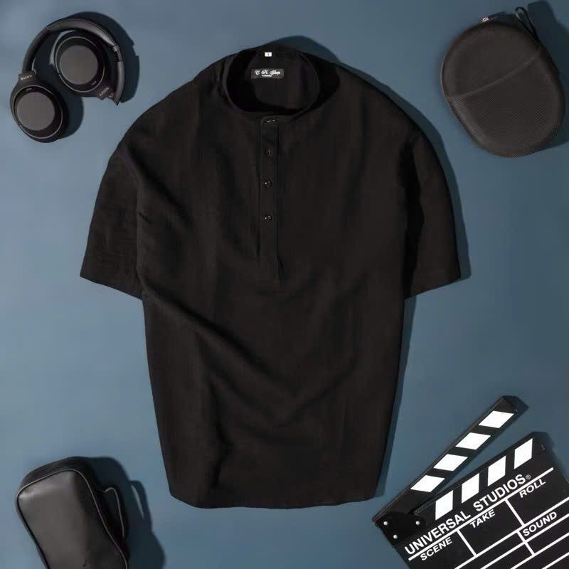  Sơ Mi Đũi Cổ Trụ 