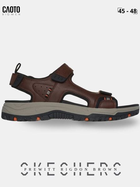 giày sandal nam big size màu nâu Skecher Prewitt Rigdon dép nam cỡ lớn 45 48