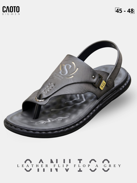  Giày Sandal Xỏ Ngón Nam Big Size Oanviso - A Brown Da Pu Sang Trọng Size 45 - 48 