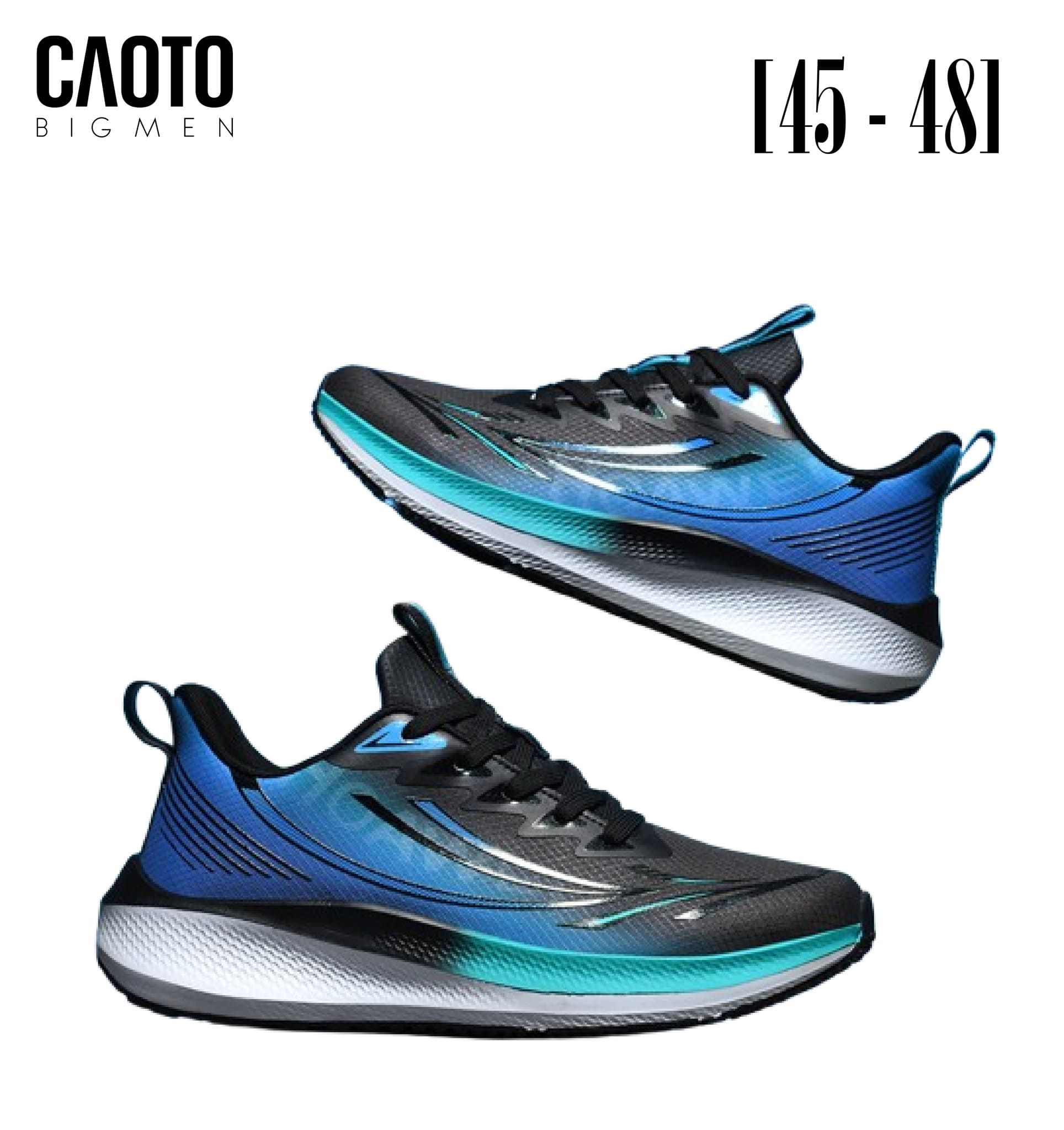 Giày Chạy Bộ Nam Big Size Hoawei Black & Blue Ôm Chân Vừa Vặn Size 45–48 