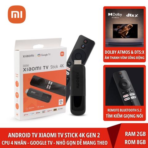  Android TV Xiaomi Mi TV stick 4K 2nd Gen Quốc Tế Tiếng Việt 