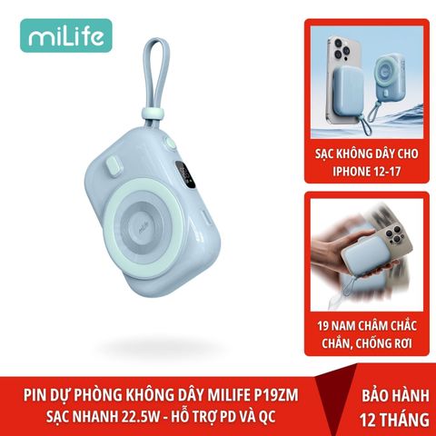 Pin sạc dự phòng từ tính 10000mAh không dây 22.5W miLife P19ZM