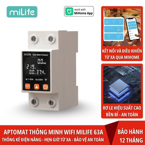  Công tơ điện thông minh wifi miLife 63A app mihome 