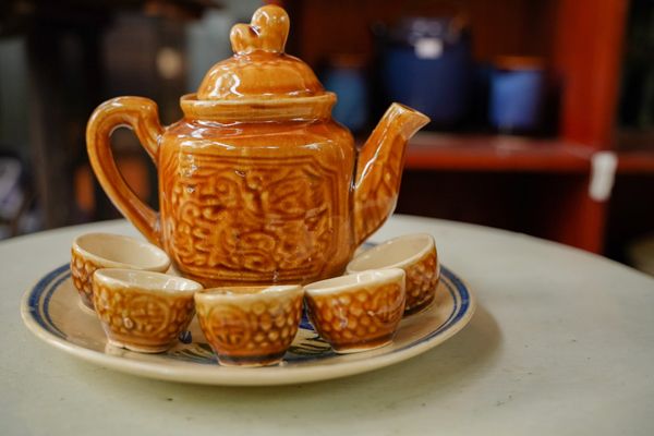  [TẾT] Bộ Bình Trà + 5 Tách Nhỏ - Gốm Nam Bộ Lái Thiêu - Bộ Bình Trà Dân Dã Quê Hương. 