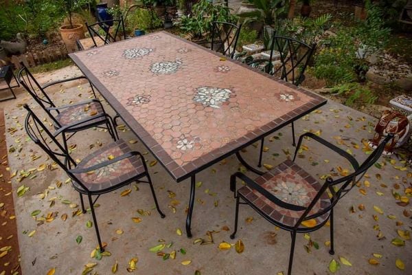  Bàn Chữ Nhật Mosaic Hiện đại, hoa văn truyền thống - Bàn Ghế Mosaic Hiện Đại. 