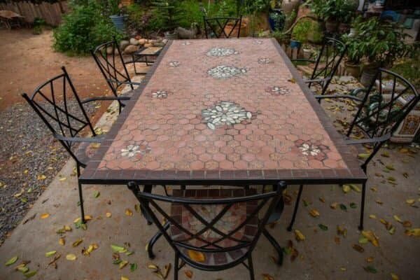  Bàn Chữ Nhật Mosaic Hiện đại, hoa văn truyền thống - Bàn Ghế Mosaic Hiện Đại. 
