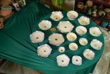  CBLT, Dĩa Dẹt Lớn Phết Xanh Rộng 26cm, Chén Bát Lái Thiêu Truyền Thống, Dĩa Gốm Nam bộ, Đĩa Lớn. 