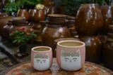  Chậu Mèo Hồng Mặt Quạo, Chậu Gốm Trồng Cây Dễ Thương, 2 size tuỳ chọn. 