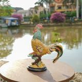  Tượng Gà Trống thủ công mỹ nghệ, màu trắng, gốm Nam Bộ, C38xD30cm- SP002741 