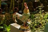  Tượng Gà Trống thủ công mỹ nghệ, màu trắng, gốm Nam Bộ, C38xD30cm- SP002741 