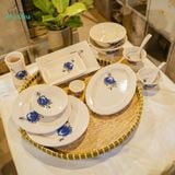  Thố Gốm 14cm Vẽ Tay Bông Xanh – Vườn Nhà Gốm – Thố Đựng Mỡ, Dưa Muối. 