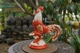  Tượng Gà Trống thủ công mỹ nghệ, màu trắng, gốm Nam Bộ, C38xD30cm- SP002741 