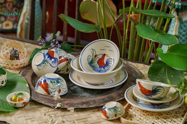  [TẾT] Bộ Chén Bát Gà Dầu- Chén Bát Lái Thiêu - Sản Phẩm Quà Tặng Tết Bính Ngọ 2026 