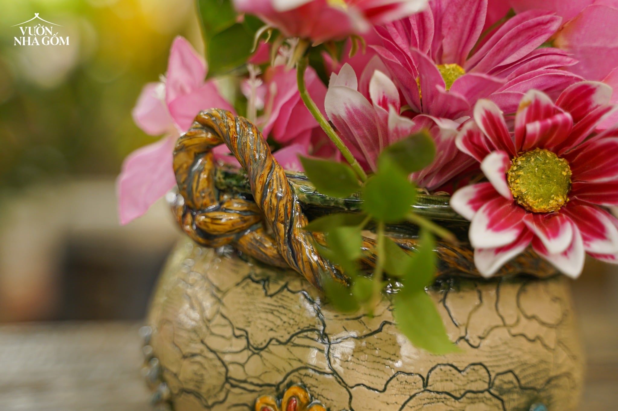  Bình Gốm sáng tác Giỏ Hoa Độc Bản 