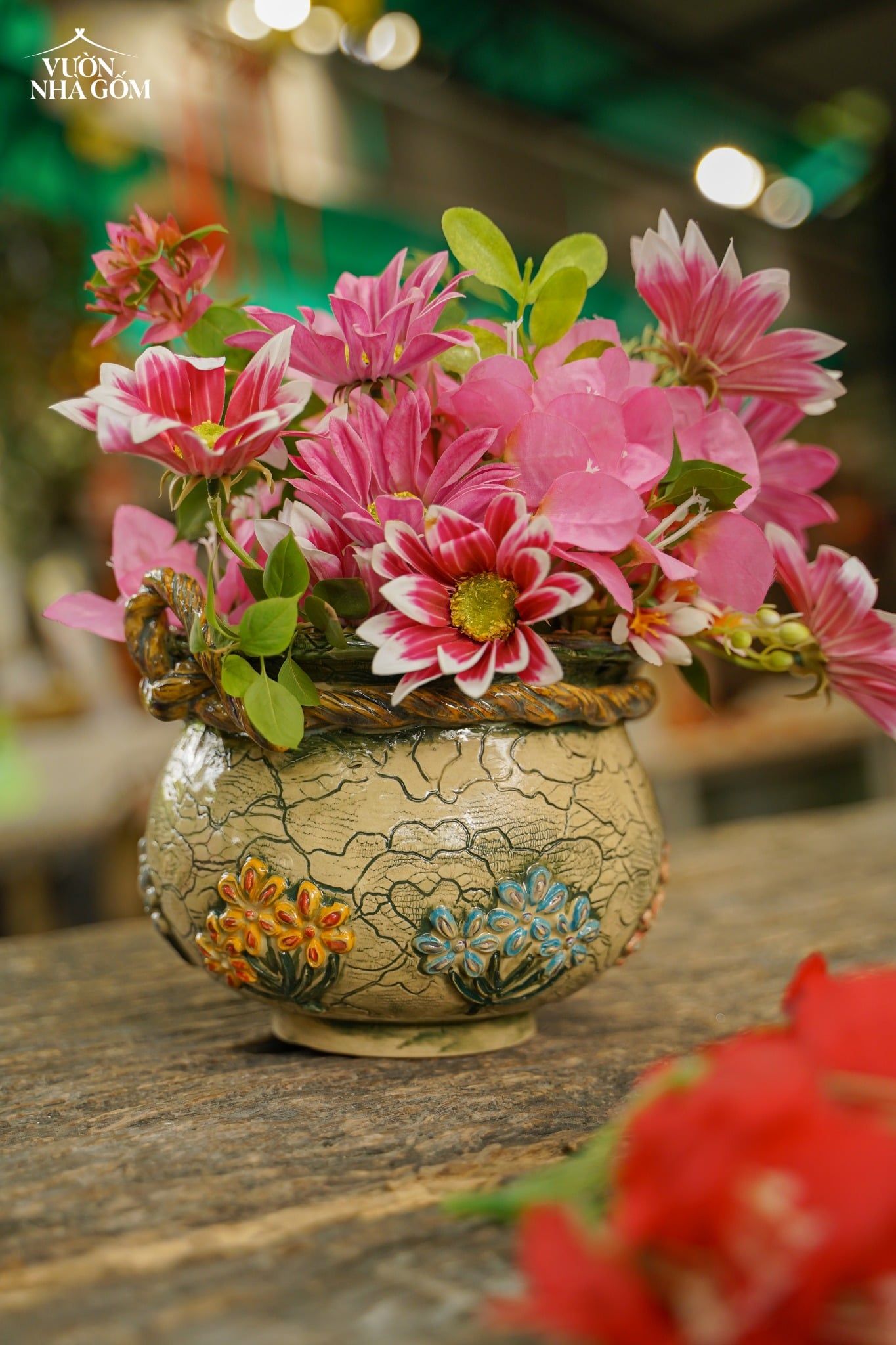  Bình Gốm sáng tác Giỏ Hoa Độc Bản 