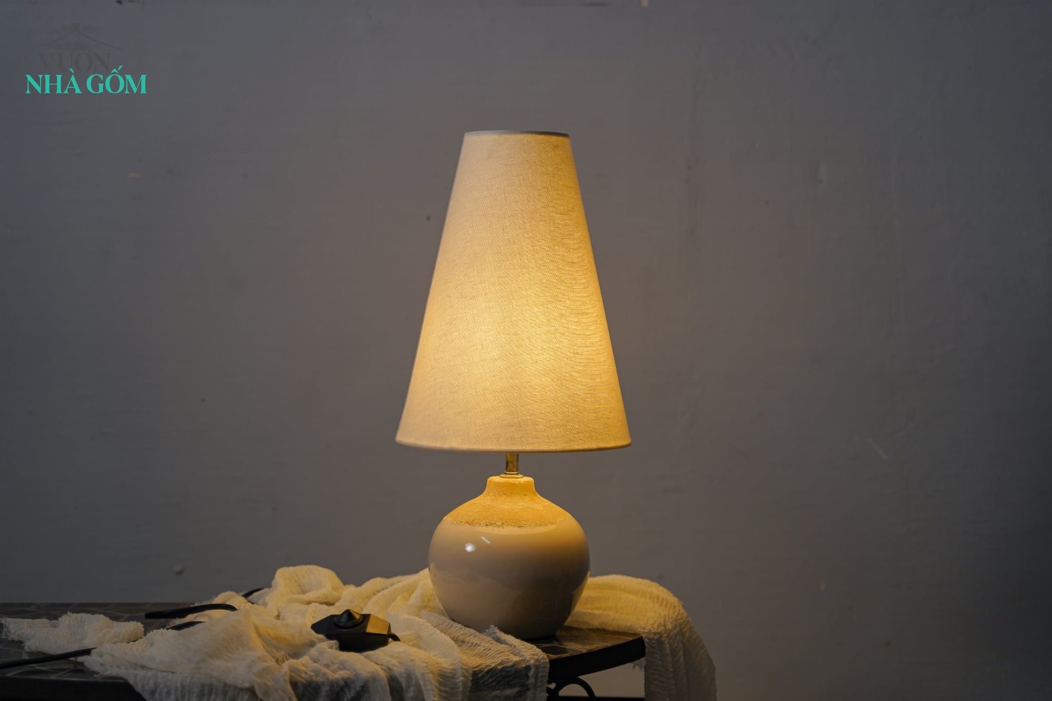  Bộ Đèn Gốm bầu nhỏ - Đèn Decor, Phòng Ngủ, Phòng Khách - Có điều chỉnh ánh sáng. 