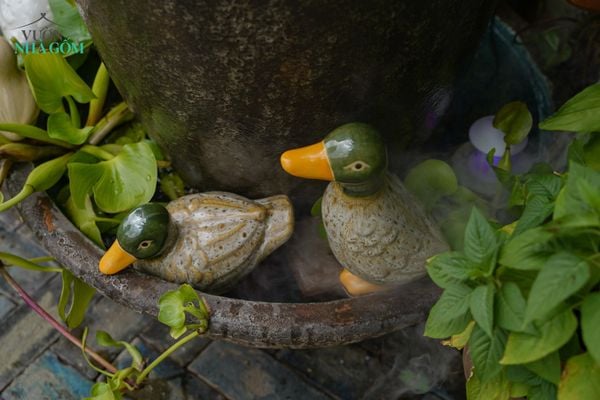  Vịt Gốm Đầu Xanh trang trí để bàn, quà tặng bạn bè, decor không gian sống, trang trí sân vườn 