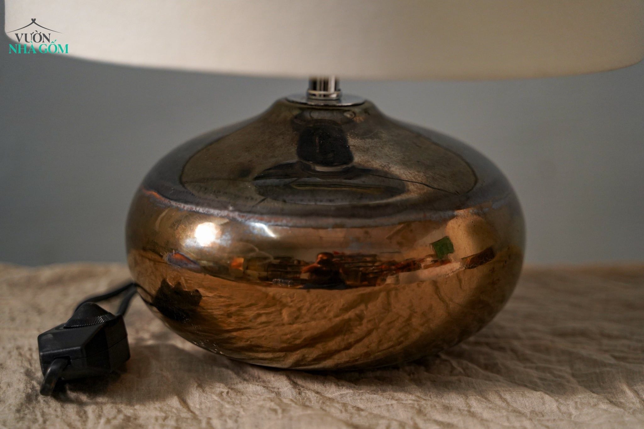  Bộ Đèn Gốm Ánh Đồng - Đèn Decor, Phòng Ngủ, Phòng Khách - Có điều chỉnh ánh sáng. 