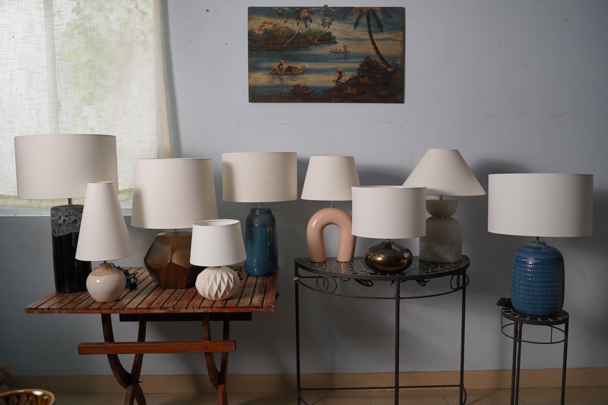  Bộ Đèn Gốm bầu nhỏ - Đèn Decor, Phòng Ngủ, Phòng Khách - Có điều chỉnh ánh sáng. 