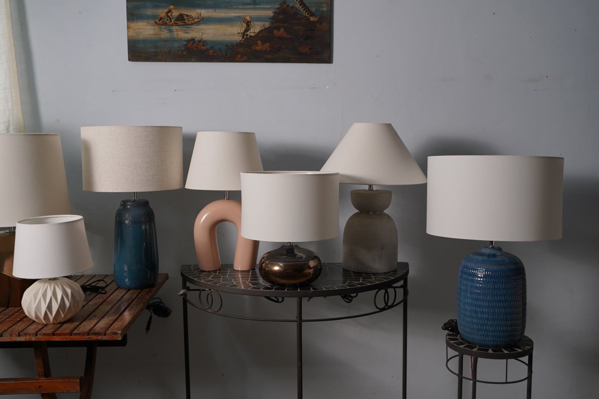  Bộ Đèn Gốm Thạch Sơn - Đèn Decor, Phòng Ngủ, Phòng Khách - Có điều chỉnh ánh sáng. 