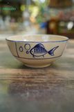 CBLX, Chén Cơm Vẽ Cá  - Chén Bát Hiện Đại - Bát Cơm -R12cm. 