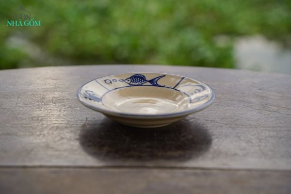  CBLX, Dĩa Lớn 20cm Vẽ Cá - Chén Bát Hiện Đại - Đĩa Đựng Đồ Ăn. 