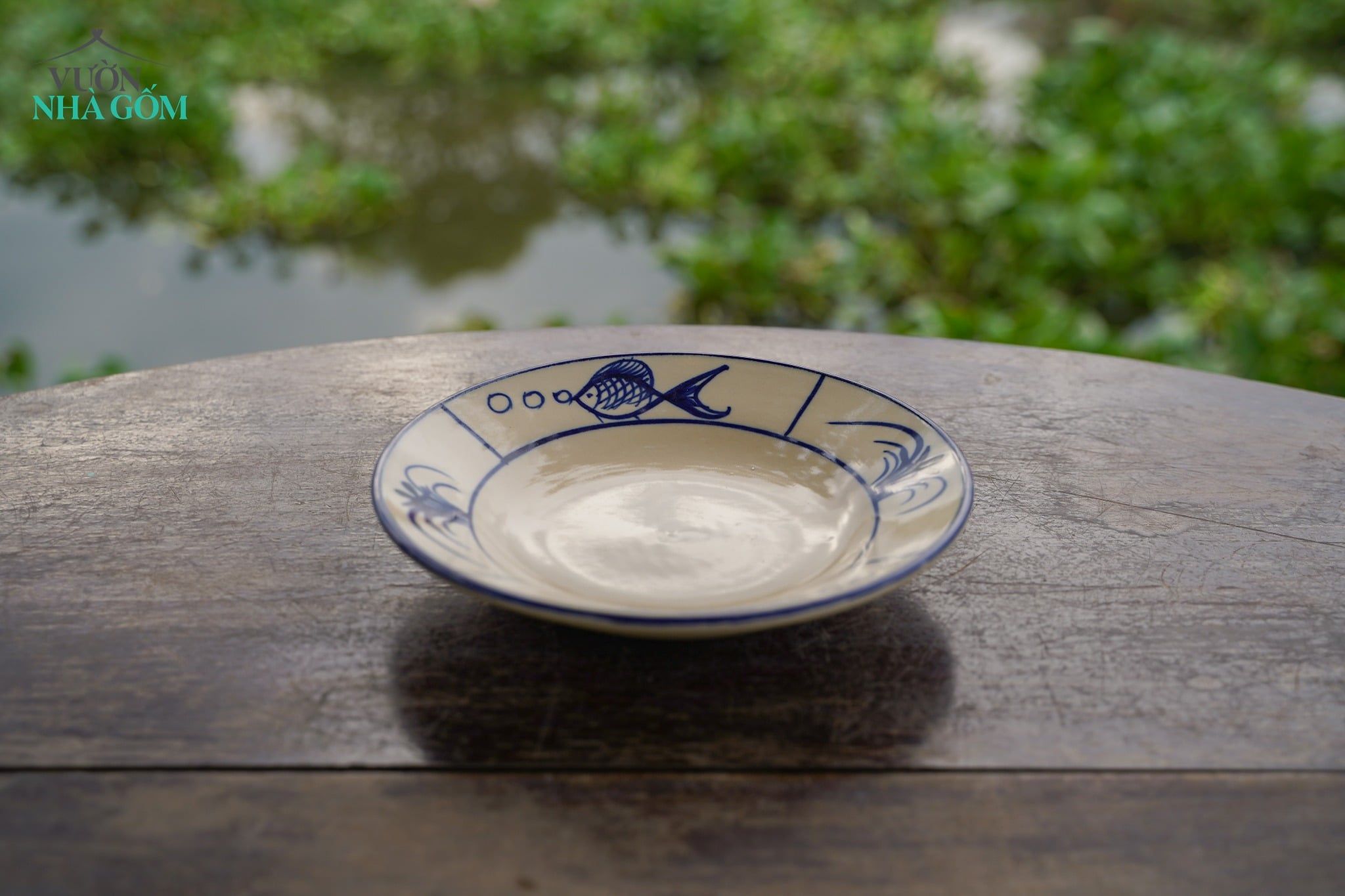  CBLX, Dĩa Lớn 20cm Vẽ Cá - Chén Bát Hiện Đại - Đĩa Đựng Đồ Ăn. 