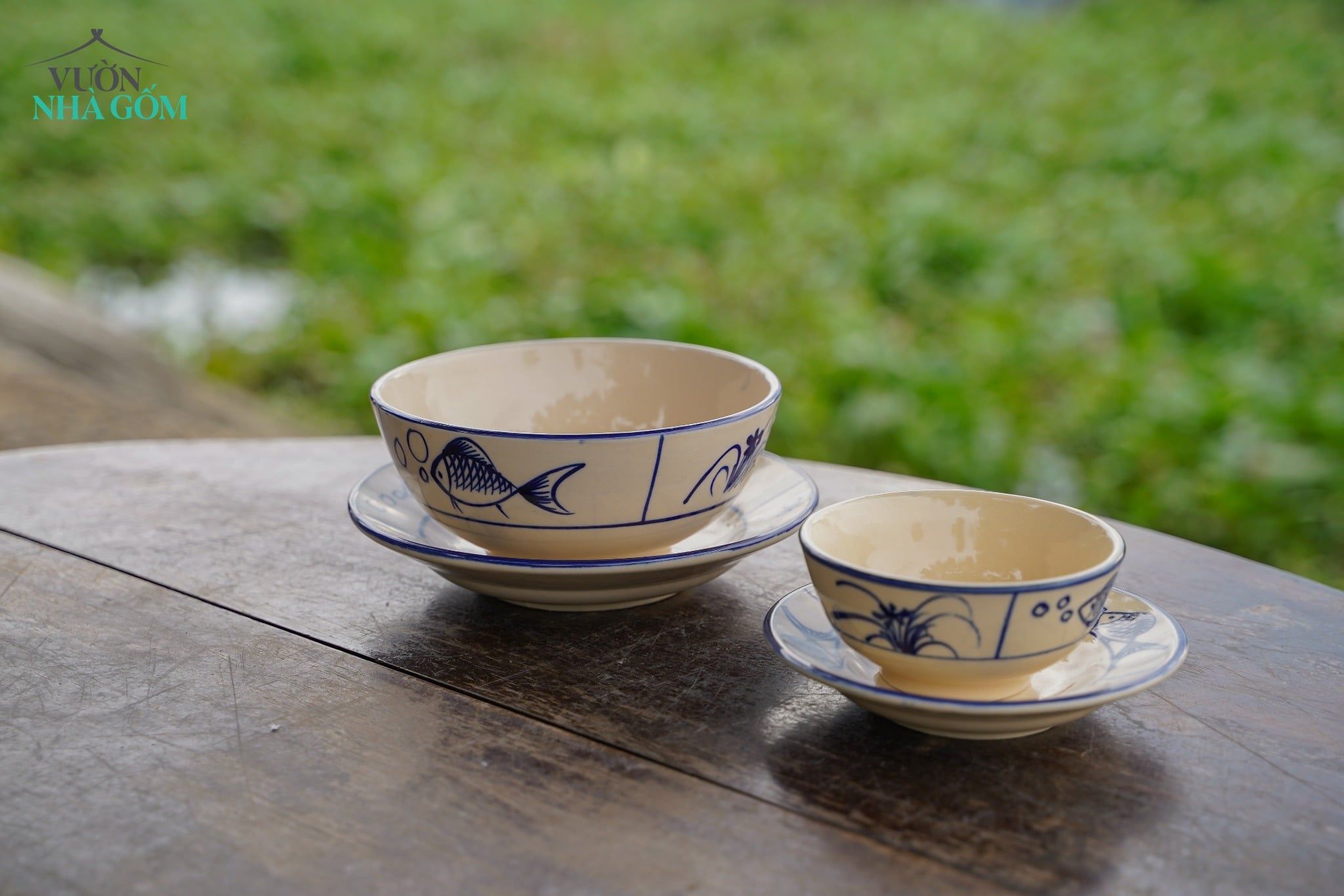  CBLX, Chén Cơm Vẽ Cá  - Chén Bát Hiện Đại - Bát Cơm -R12cm. 